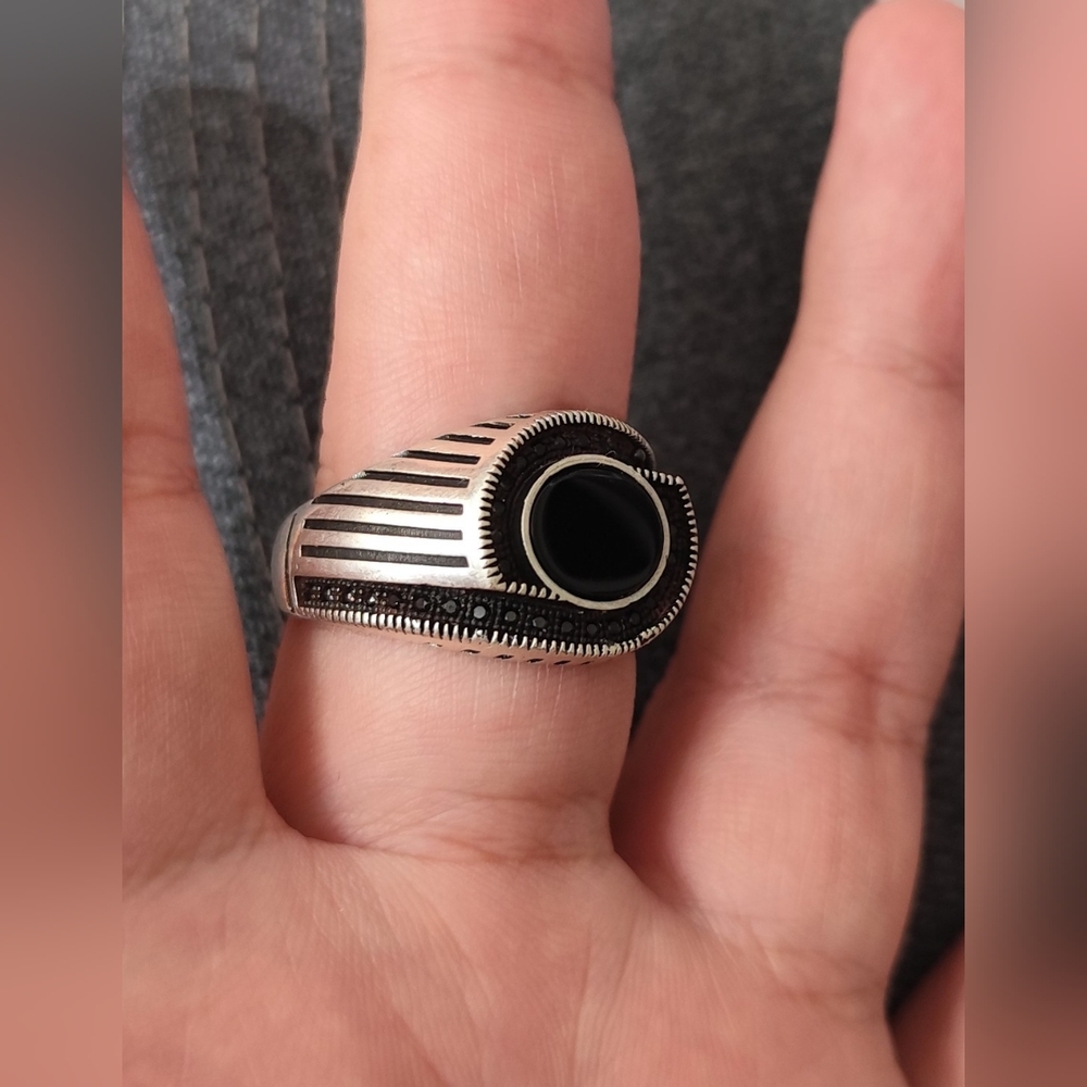 Black Onyx Ring (SS 925; Sz: 11.5)